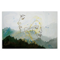 Leinwandbild GoldenOutline1 Kunst 120cm x 80 cm