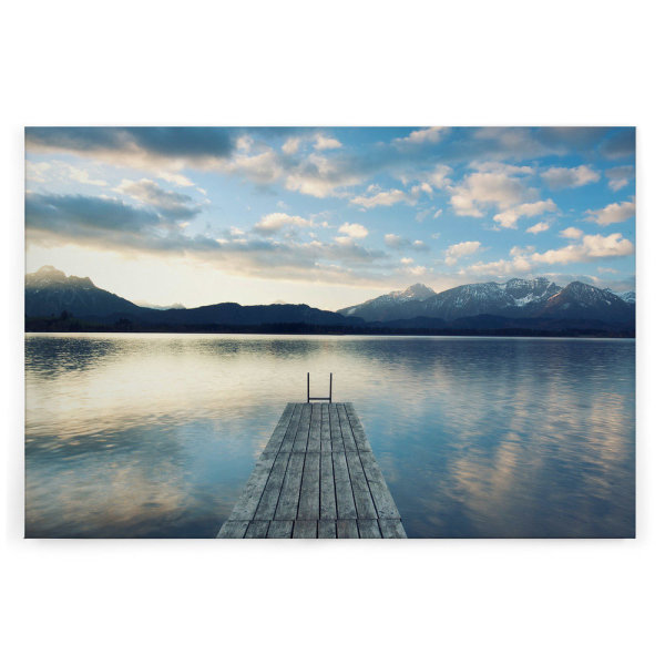 Leinwandbild Anlegestelle See 90cm x 60 cm