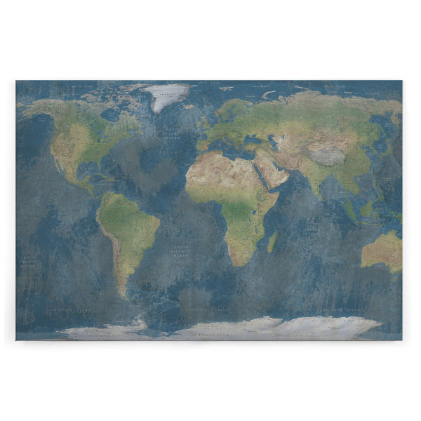 Leinwandbild Weltkarte Architektur 120cm x 80 cm