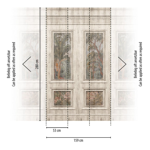 Panel 3-teilig Wallpanel 2,80 m x 1,59 m