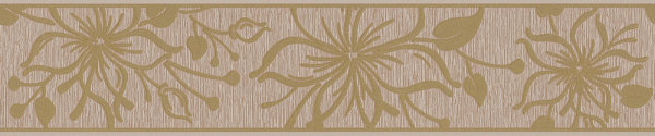 Selbstklebende Bordüre Blumen Floral beige gold