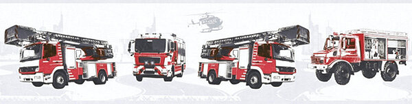 Bordüre Tapetenborte Kinderzimmer Feuerwehr