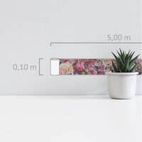 Selbstklebende Bordüre Landhaus Blumen