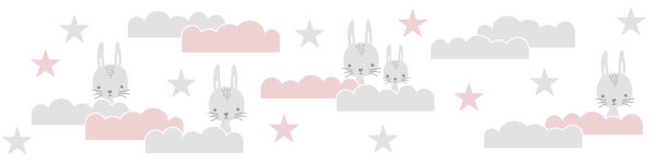 Selbstklebende Bordüre Lovely Kids Dreamy Bunny