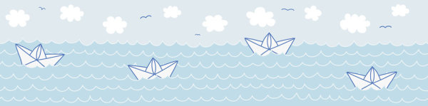 Selbstklebende Bordüre Lovely Kids Paper Boat Love