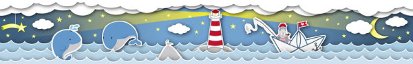 Selbstklebende Bordüre Lovely Kids Fishing Captain