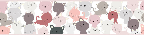 Selbstklebende Bordüre Lovely Kids Little Cats
