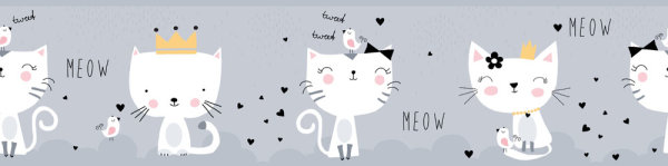 Selbstklebende Bordüre Lovely Kids Meow Cats
