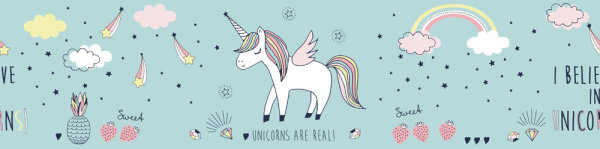 Selbstklebende Bordüre Lovely Kids Sweet Unicorn