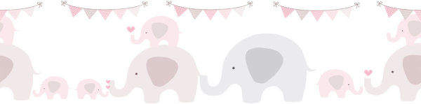 Selbstklebende Bordüre Lovely Kids Elephant Party
