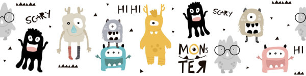 Selbstklebende Bordüre Lovely Kids Monster Party