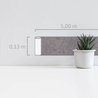 Selbstklebende Bordüre Blumen Floral braun