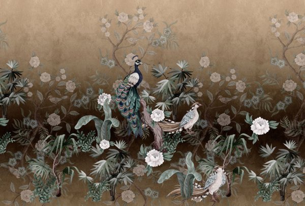 Fototapete Wallpaper Peacock Pfau 4 m x 2,7 m 200gr.Vlies