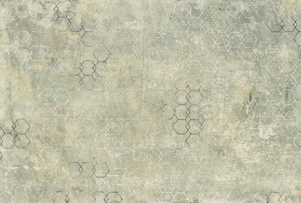 Fototapete Wallpaper Hexagon Beton 4 m x 2,7 m 200gr.Vlies