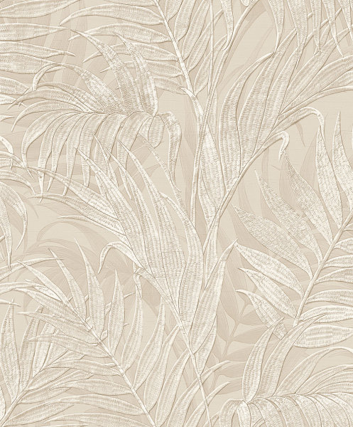 Tropical Palm Leaf Beige