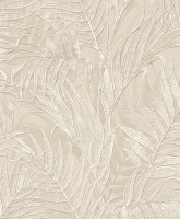Tropical Palm Leaf Beige