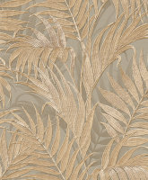 Tropical Palm Leaf Sage Green & Gold