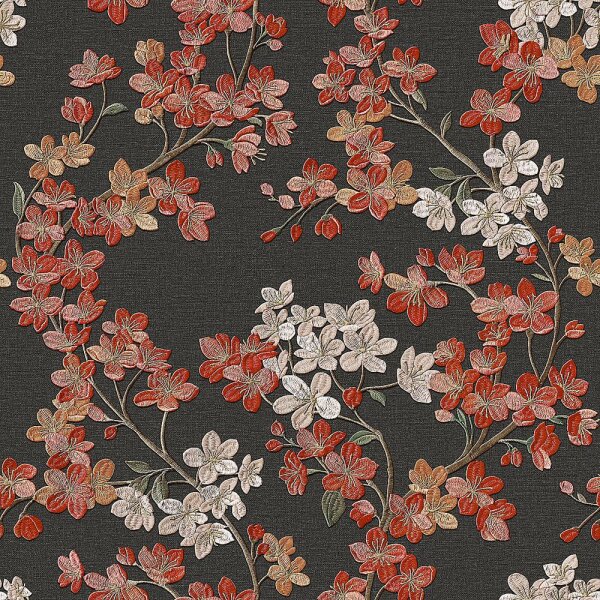 Cherry Blossom Black & Red