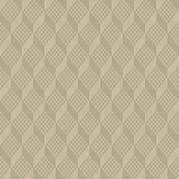 3D Stitched Cube geometric Sage Green