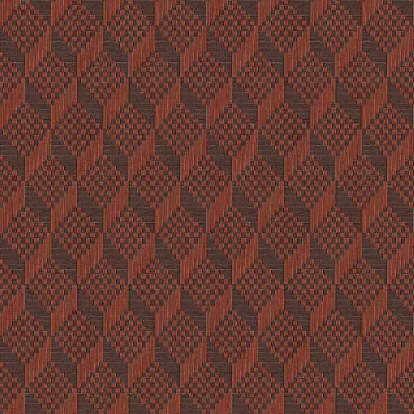 3D Stitched Cube geometric Orange