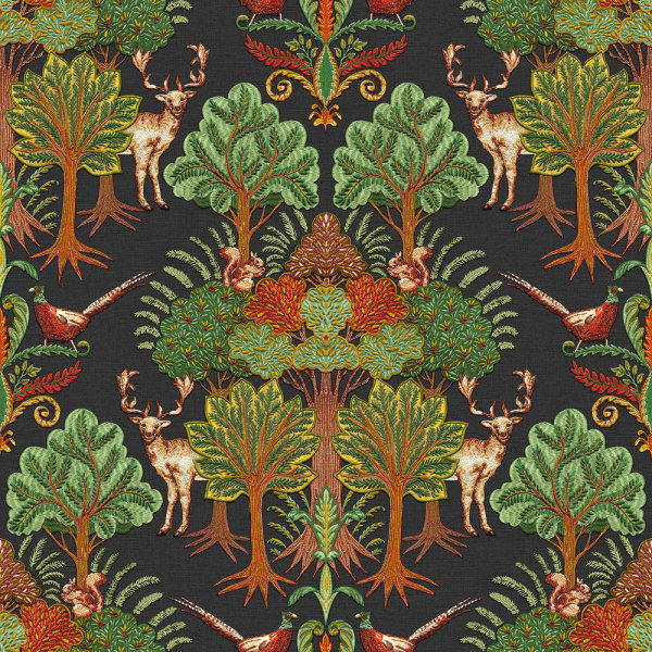 Nordic Deer Forest Black