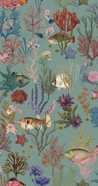 Cora Soft Aqua (Digital Print)