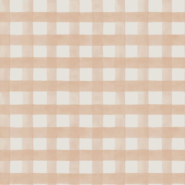 Watercolour Gingham Soft Coral
