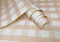Watercolour Gingham Soft Coral
