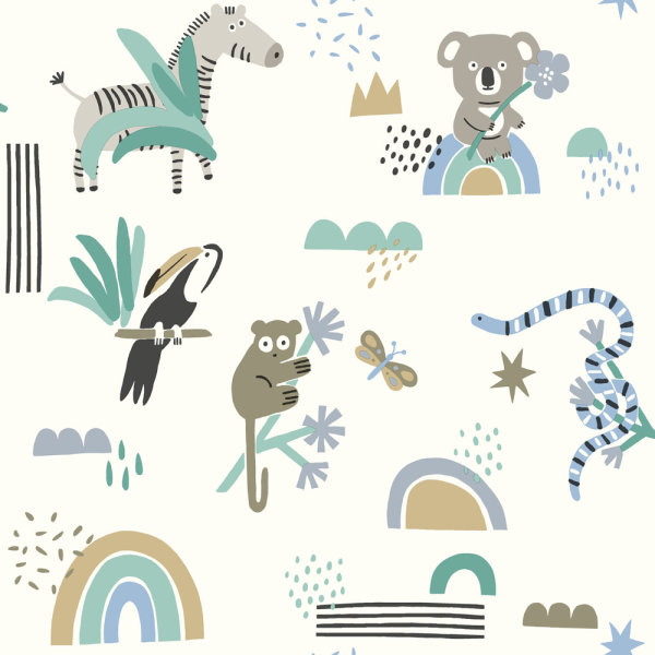 Abstract Animals Blue/Teal
