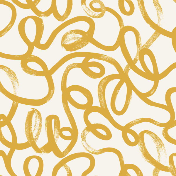 Squiggle Ochre/White