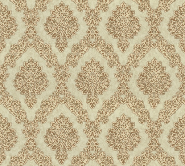 XL Vlies - Tapete Barock Damast gold glänzend