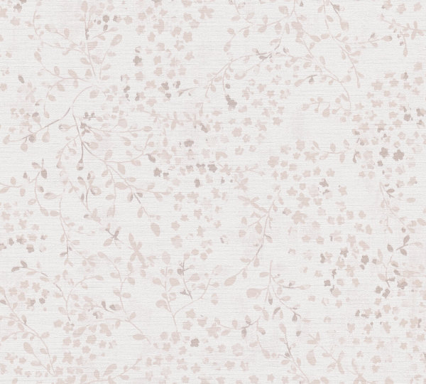 XL Vlies - Tapete Landhaus Blätter Ranken rose beige