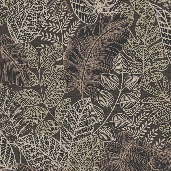 Solace Scattered Leaves Charcoal