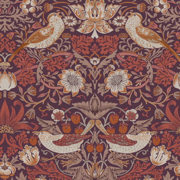 William Morris Strawberry Thief Plum Purple