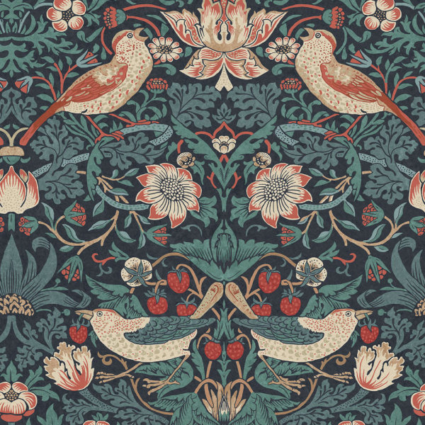 William Morris Strawberry Thief Deep Blue