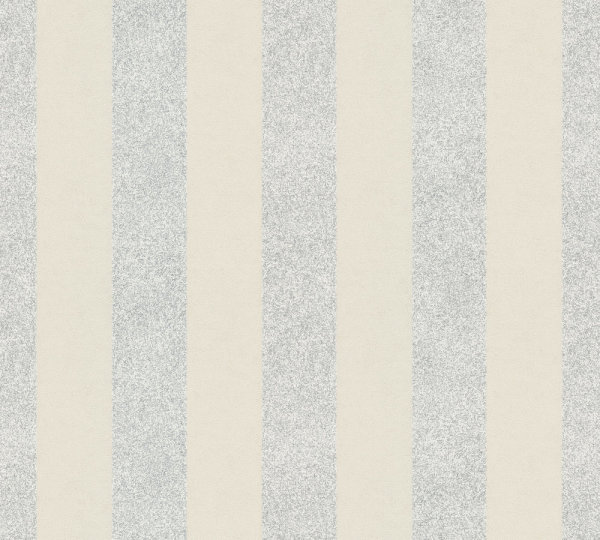 XL Vlies - Tapete Streifen creme silber gestreift