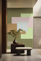 Fototapete Walls by Patel 4 m x 2,7 m Geometrisch Grün Beige  Raum 4