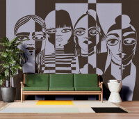 Fototapete Walls by Patel 4 m x 2,7 m Kunst Lila Braun...