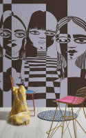 Fototapete Walls by Patel 4 m x 2,7 m Kunst Lila Braun  Raum 3