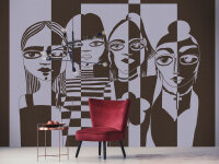 Fototapete Walls by Patel 4 m x 2,7 m Kunst Lila Braun  Raum 4