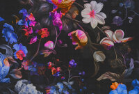 Fototapete Walls by Patel 4 m x 2,7 m Blumen Schwarz Blau...