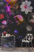 Fototapete Walls by Patel 4 m x 2,7 m Blumen Schwarz Blau...