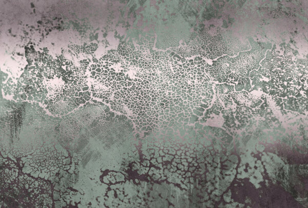 Fototapete Walls by Patel 4 m x 2,7 m Metallic Silber Mintgrün  Raum 1
