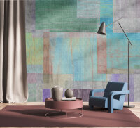 Fototapete Walls by Patel 4 m x 2,7 m Bunt Türkis Grau Grün Raum 4