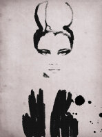 Fototapete Walls by Patel 2 m x 2,7 m Frau Grau Schwarz...