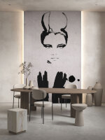 Fototapete Walls by Patel 2 m x 2,7 m Frau Grau Schwarz...