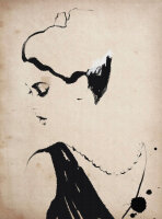 Fototapete Walls by Patel 2 m x 2,7 m Frau Beige Schwarz...