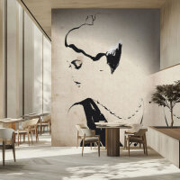Fototapete Walls by Patel 2 m x 2,7 m Frau Beige Schwarz  Raum 3