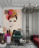 Fototapete Walls by Patel 2 m x 2,7 m Frau Beige Pink  Raum 3