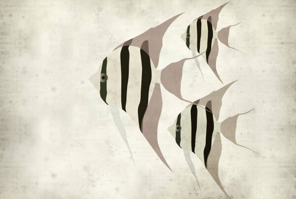 Fototapete Walls by Patel 4 m x 2,7 m Fische Beige   Raum 1